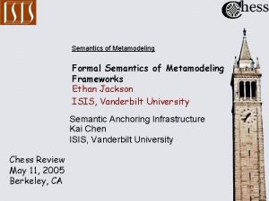 Semantics of Metamodeling Formal Semantics of Metamodeling Frameworks