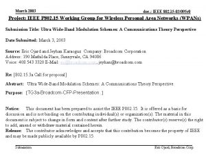 March 2003 doc IEEE 802 15 03095 r