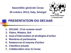 Assemble gnrale Cevaa 20 octobre 2014 Saly Sngal