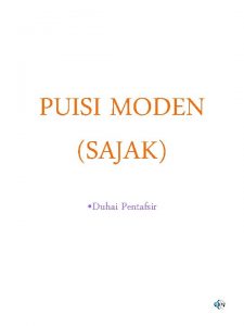 Sajak moden