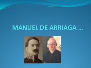 MANUEL DE ARRIAGA SOBRE ELE Manuel Jos de