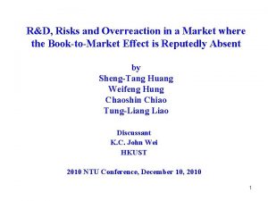 RD Risks and Overreaction in a Market where