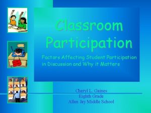 Classroom Participation Factors Affecting Student Participation in Discussion