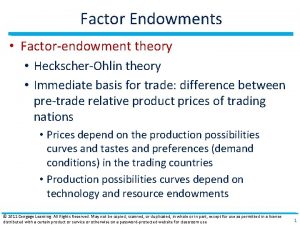 Factor Endowments Factorendowment theory HeckscherOhlin theory Immediate basis