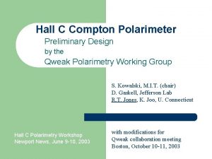 Hall C Compton Polarimeter Preliminary Design by the