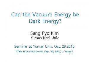 Can the Vacuum Energy be Dark Energy Sang
