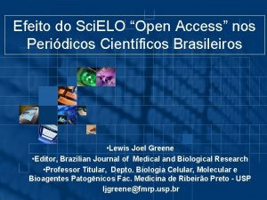 Efeito do Sci ELO Open Access nos Peridicos