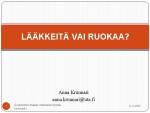 LKKEIT VAI RUOKAA Anna Kruunari anna kruunariuta fi