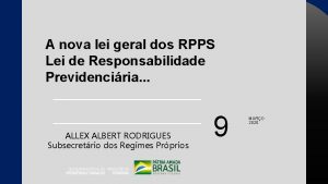 A nova lei geral dos RPPS Lei de