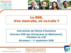 La RSE do vientelle o vatelle Intervention de