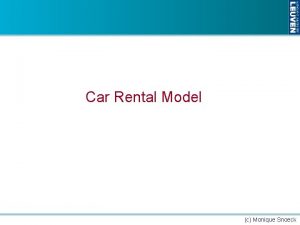 Car Rental Model c Monique Snoeck Generic Domain