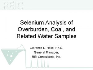 Selenium Analysis of Overburden Coal and Related Water