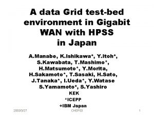 A data Grid testbed environment in Gigabit WAN
