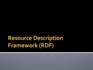 Resource Description Framework RDF Struktur Web Semantic RDF