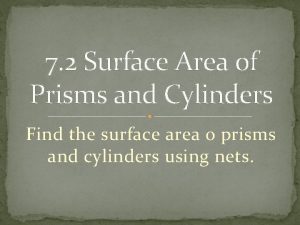 7 2 Surface Area of Prisms and Cylinders