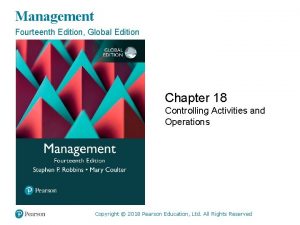 Management Fourteenth Edition Global Edition Chapter 18 Controlling