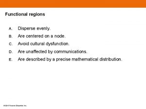 Functional regions A Disperse evenly B Are centered