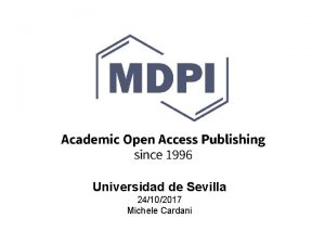 Universidad de Sevilla 24102017 Michele Cardani Taller MDPI