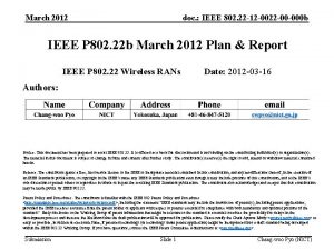 March 2012 doc IEEE 802 22 12 0022
