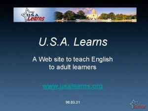 U S A Learns A Web site to