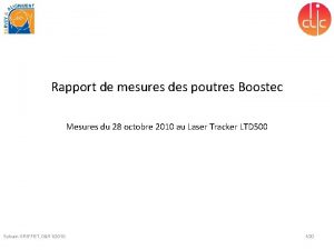 Rapport de mesures des poutres Boostec Mesures du