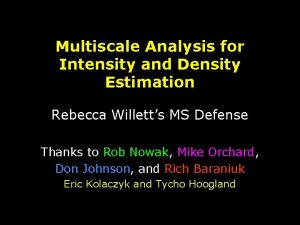 Multiscale Analysis for Intensity and Density Estimation Rebecca