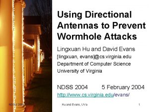 Using Directional Antennas to Prevent Wormhole Attacks Lingxuan