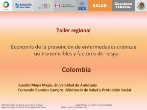 Taller regional Economa de la prevencin de enfermedades