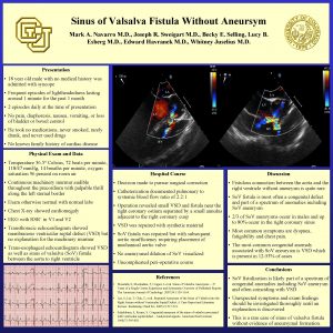 Sinus of Valsalva Fistula Without Aneursym Mark A