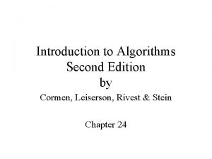 Introduction to Algorithms Second Edition by Cormen Leiserson