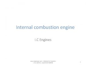 Internal combustion engine I C Engines www bookspar