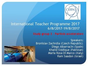 International Teacher Programme 2017 682017 1982017 Study group