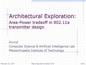 Architectural Exploration AreaPower tradeoff in 802 11 a