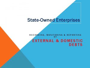StateOwned Enterprises RECORDING MONITORING REPORTING OF EXTERNAL DOMESTIC