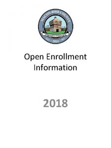 Open Enrollment Information 2018 Medical Cost Medical plan