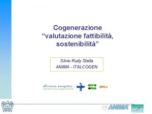 Cogenerazione valutazione fattibilit sostenibilit Silvio Rudy Stella ANIMA