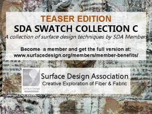 TEASER EDITION SDA SWATCH COLLECTION C A collection