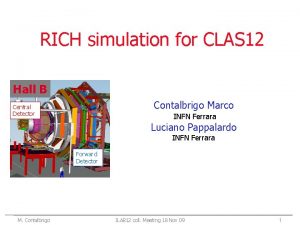 RICH simulation for CLAS 12 Hall B Contalbrigo