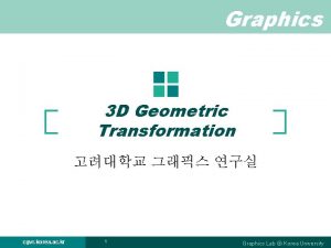 Graphics 3 D Geometric Transformation cgvr korea ac