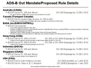 ADSB Out MandateProposed Rule Details Australia CASA ADSB