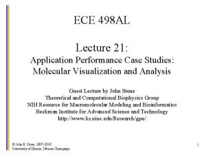 ECE 498 AL Lecture 21 Application Performance Case