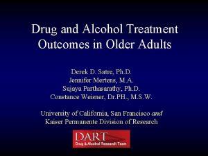 Drug and Alcohol Treatment Outcomes in Older Adults