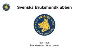 Svenska Brukshundklubben 20171126 sa Almerud Lena Larson Samarbete
