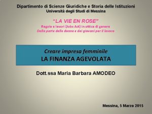 Dipartimento di Scienze Giuridiche e Storia delle Istituzioni