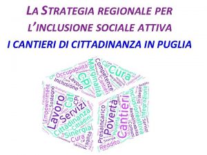 LA STRATEGIA REGIONALE PER LINCLUSIONE SOCIALE ATTIVA I