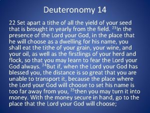 Deuteronomy 14 22 Set apart a tithe of