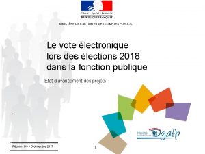 MINISTRE DE LACTION ET DES COMPTES PUBLICS Le