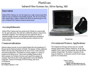 Plasti Scan Infrared Fiber Systems Inc Silver Spring
