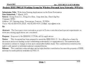 March 2011 doc IEEE 802 15 11 0174