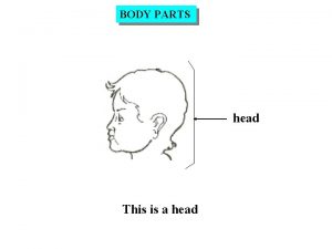 BODY PARTS head This is a head BODY